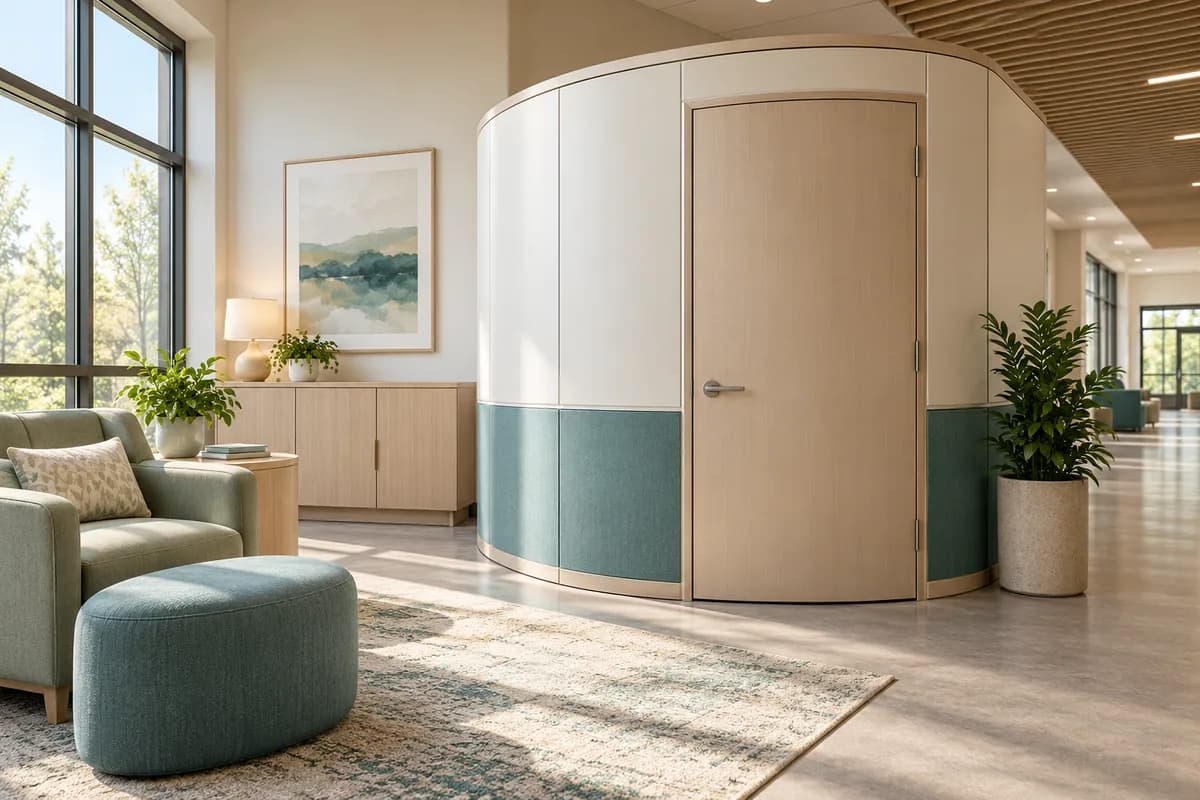Nursing Pods & Lactation Rooms — Barrie & surrounding communities: a private nursing space in a commercial interior.