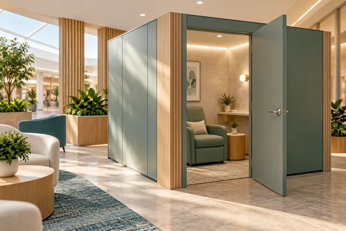 Nursing Pods & Lactation Rooms — Belleville & Quinte West: a private nursing space in a commercial interior.