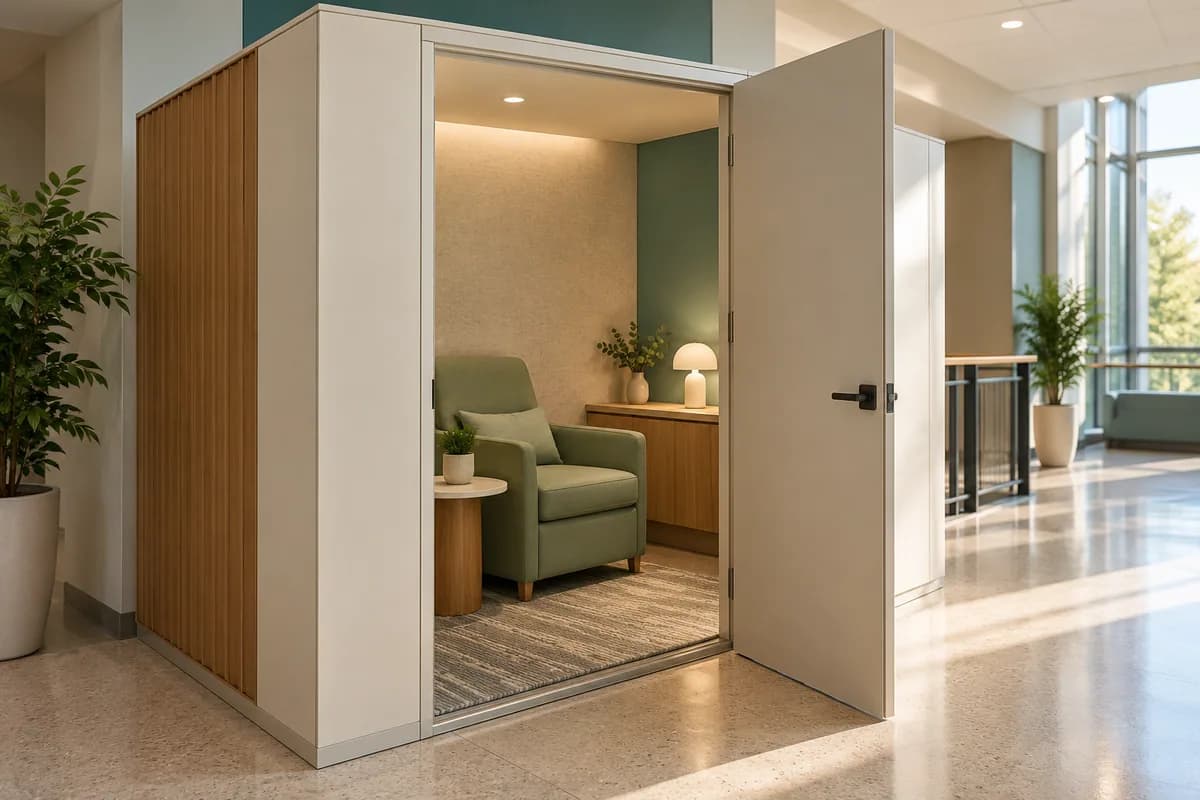 Nursing Pods & Lactation Rooms — Brantford & Brant County: a private nursing space in a commercial interior.