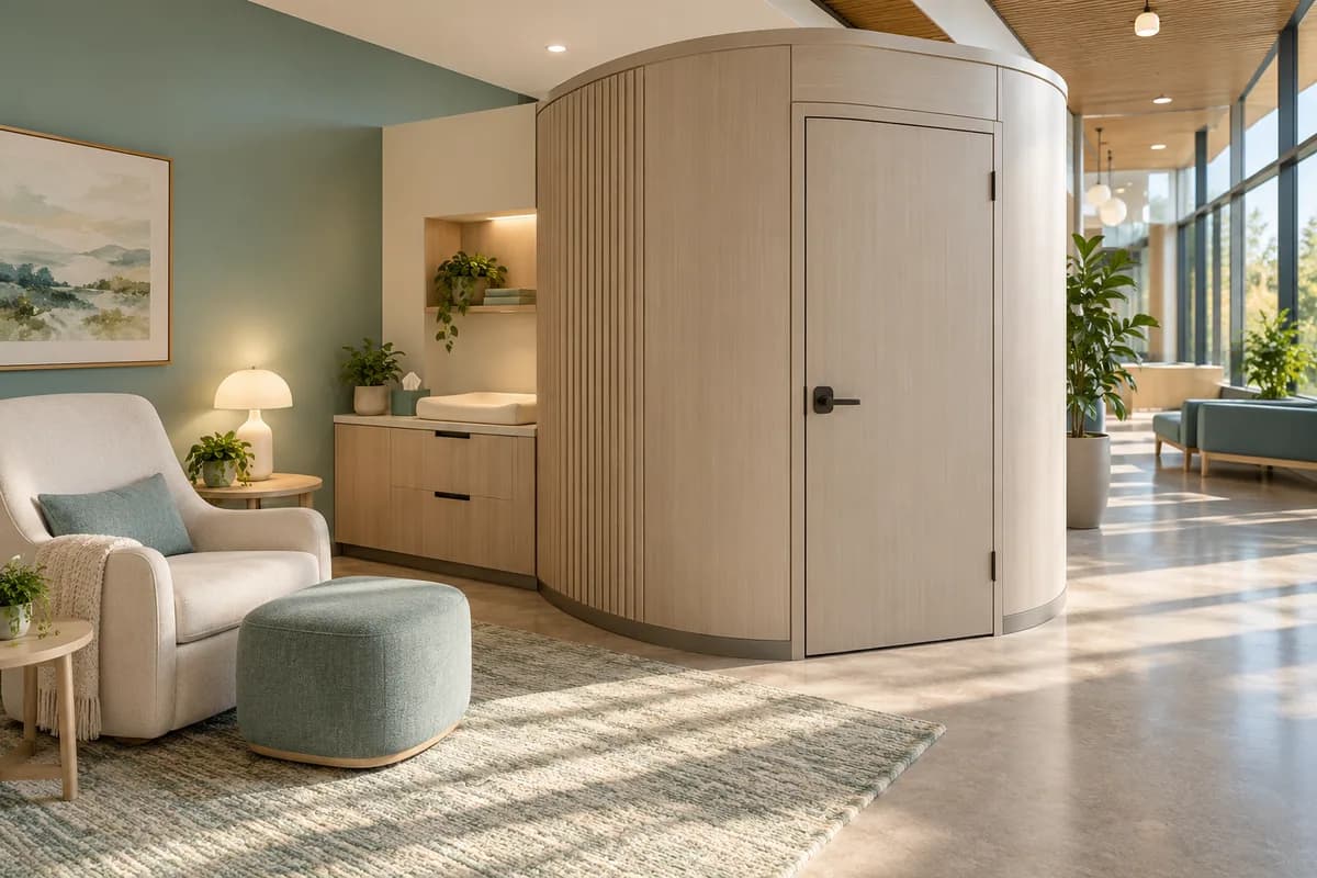 Nursing Pods & Lactation Rooms — Chilliwack & surrounding communities: a private nursing space in a commercial interior.