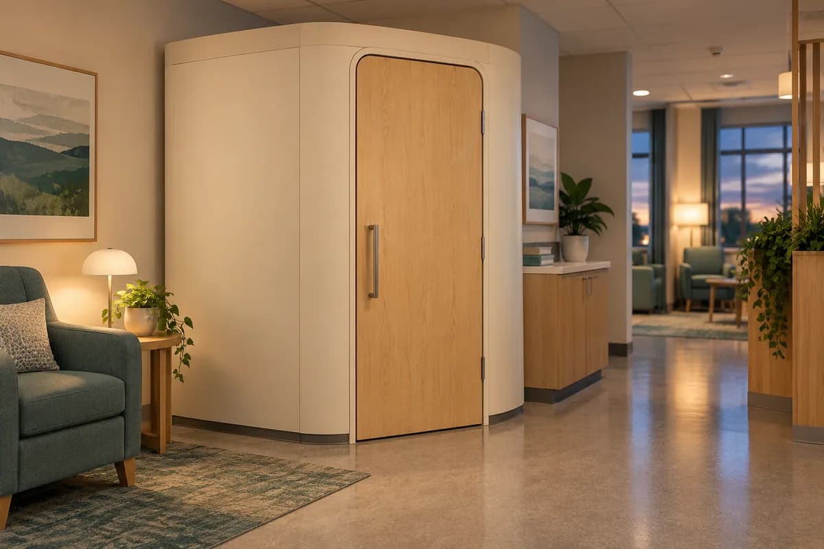 Cabines et salles d’allaitement — Iqaluit : un espace d’allaitement privé dans un intérieur commercial.