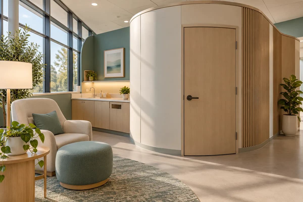 Nursing Pods & Lactation Rooms — Moncton & surrounding communities: a private nursing space in a commercial interior.