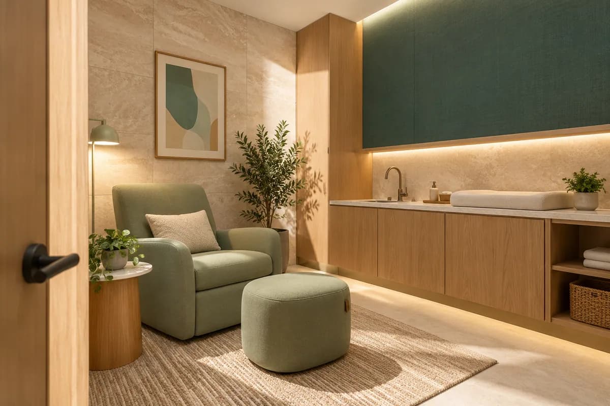 Nursing Pods & Lactation Rooms — Montréal: a private nursing space in a commercial interior.