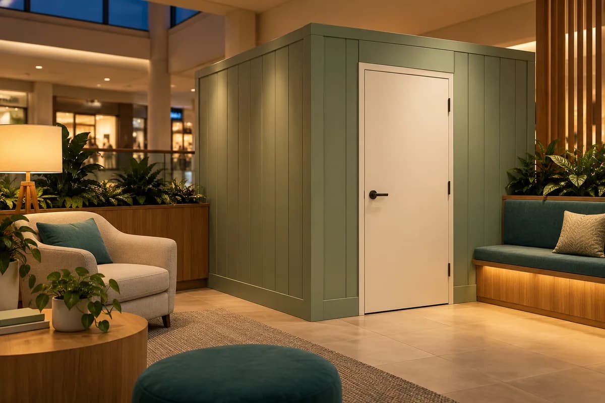Cabines et salles d’allaitement — Nanaimo et les environs : un espace d’allaitement privé dans un intérieur commercial.