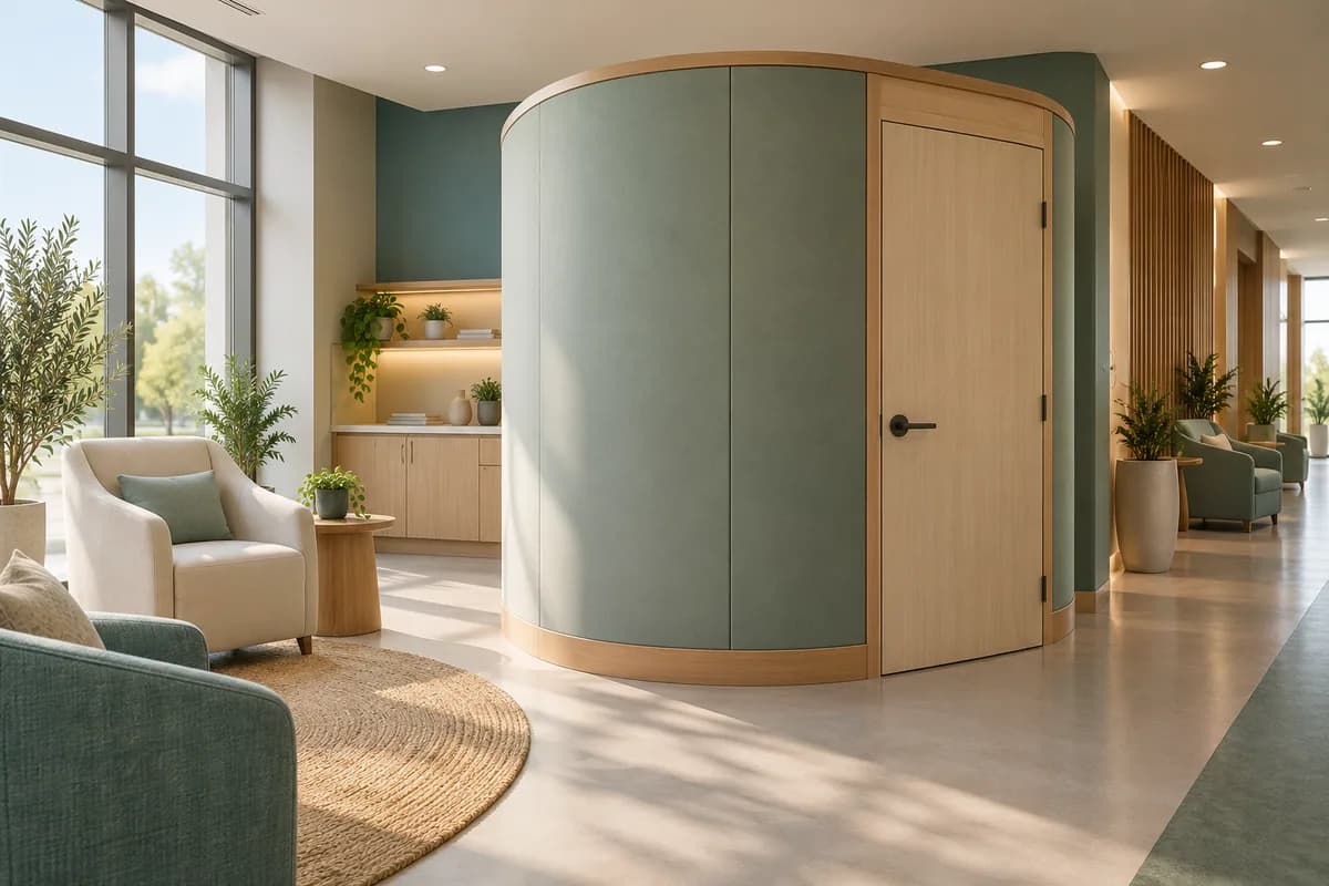 Nursing Pods & Lactation Rooms — St. Catharines & Niagara: a private nursing space in a commercial interior.