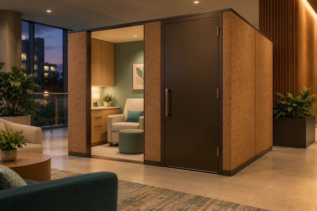 Cabines et salles d’allaitement — Ottawa–Gatineau : un espace d’allaitement privé dans un intérieur commercial.