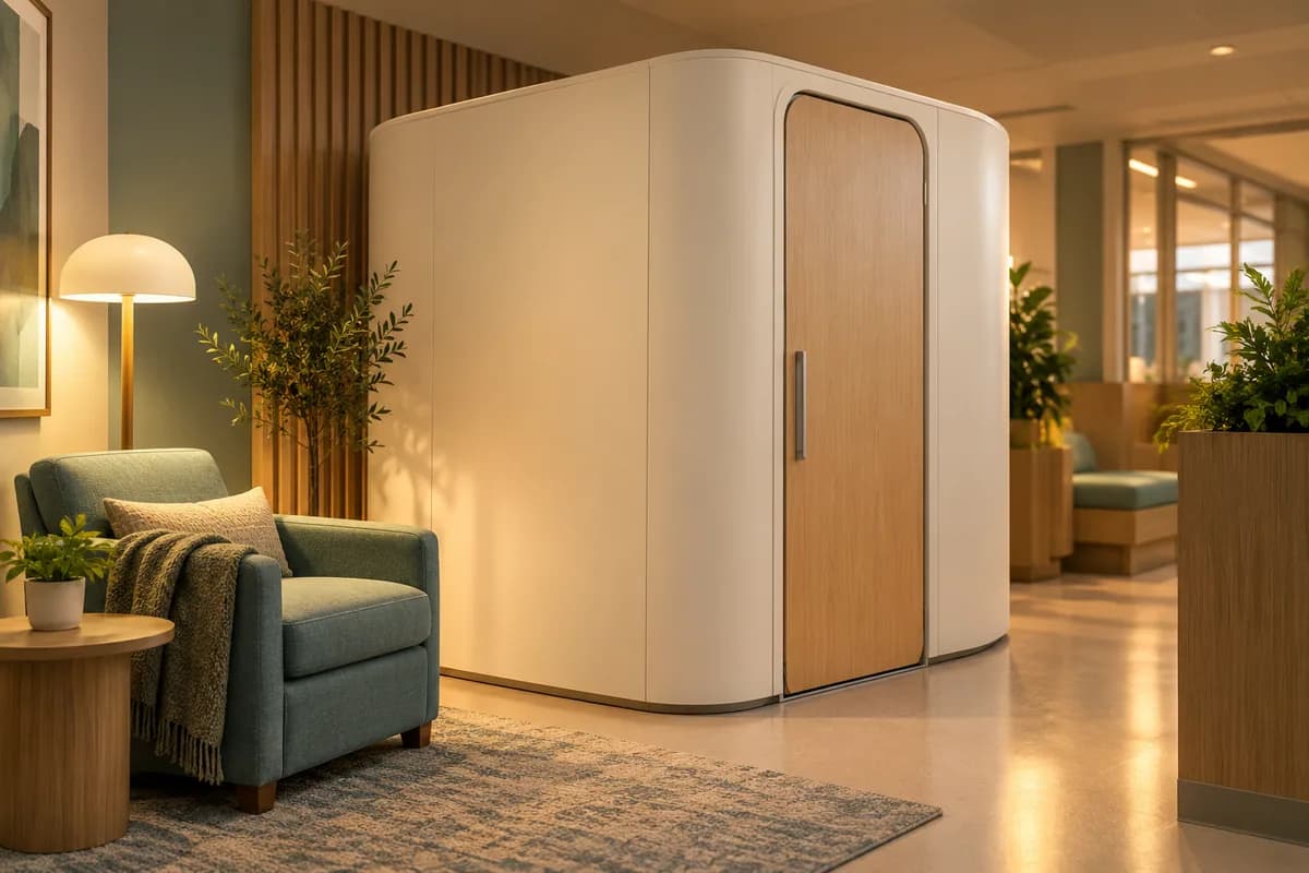 Cabines et salles d’allaitement — Ville de Québec : un espace d’allaitement privé dans un intérieur commercial.