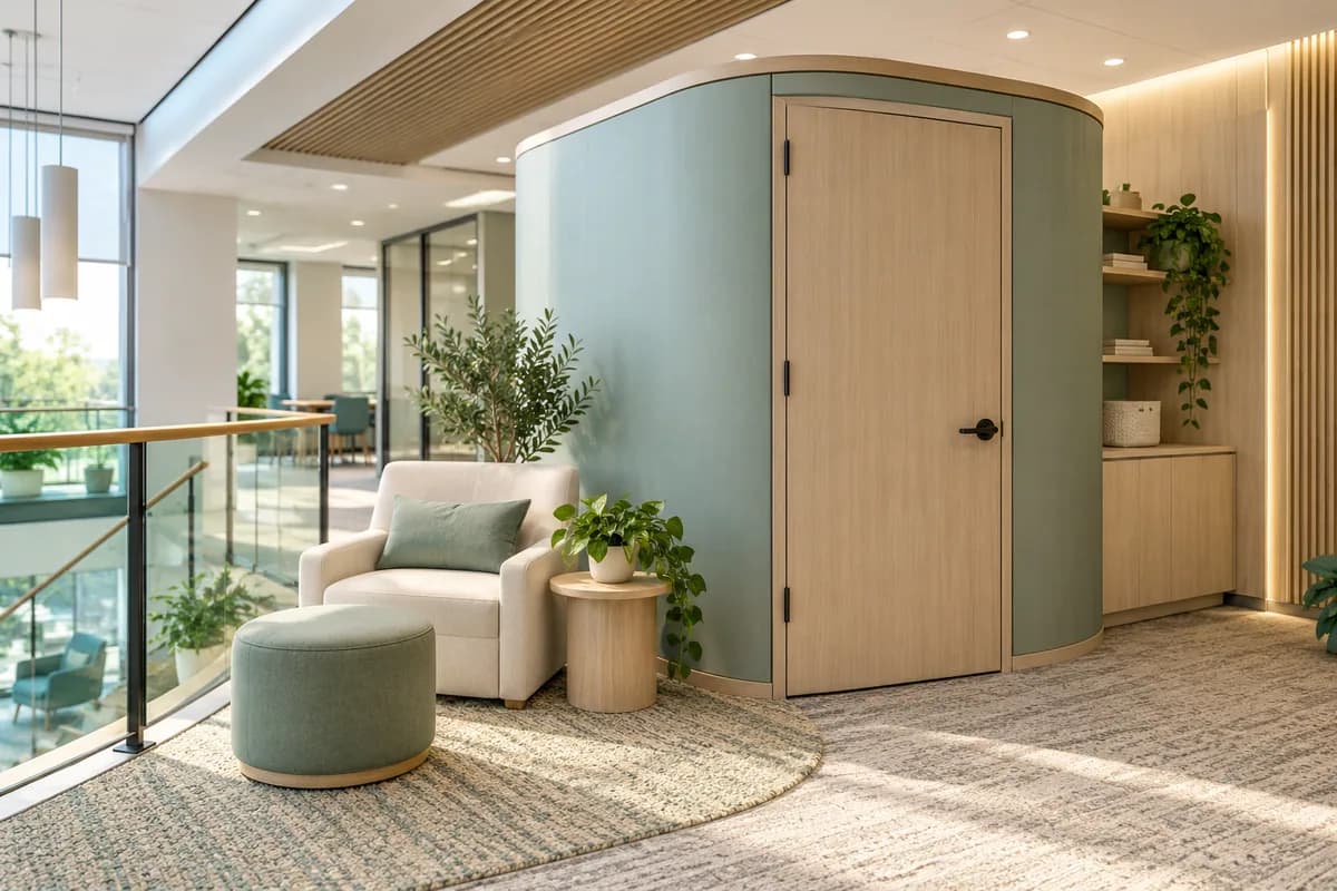 Nursing Pods & Lactation Rooms — Red Deer & surrounding communities: a private nursing space in a commercial interior.