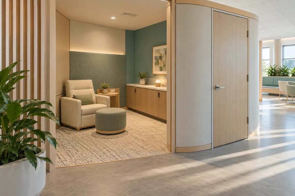Nursing Pods & Lactation Rooms — Saguenay: a private nursing space in a commercial interior.