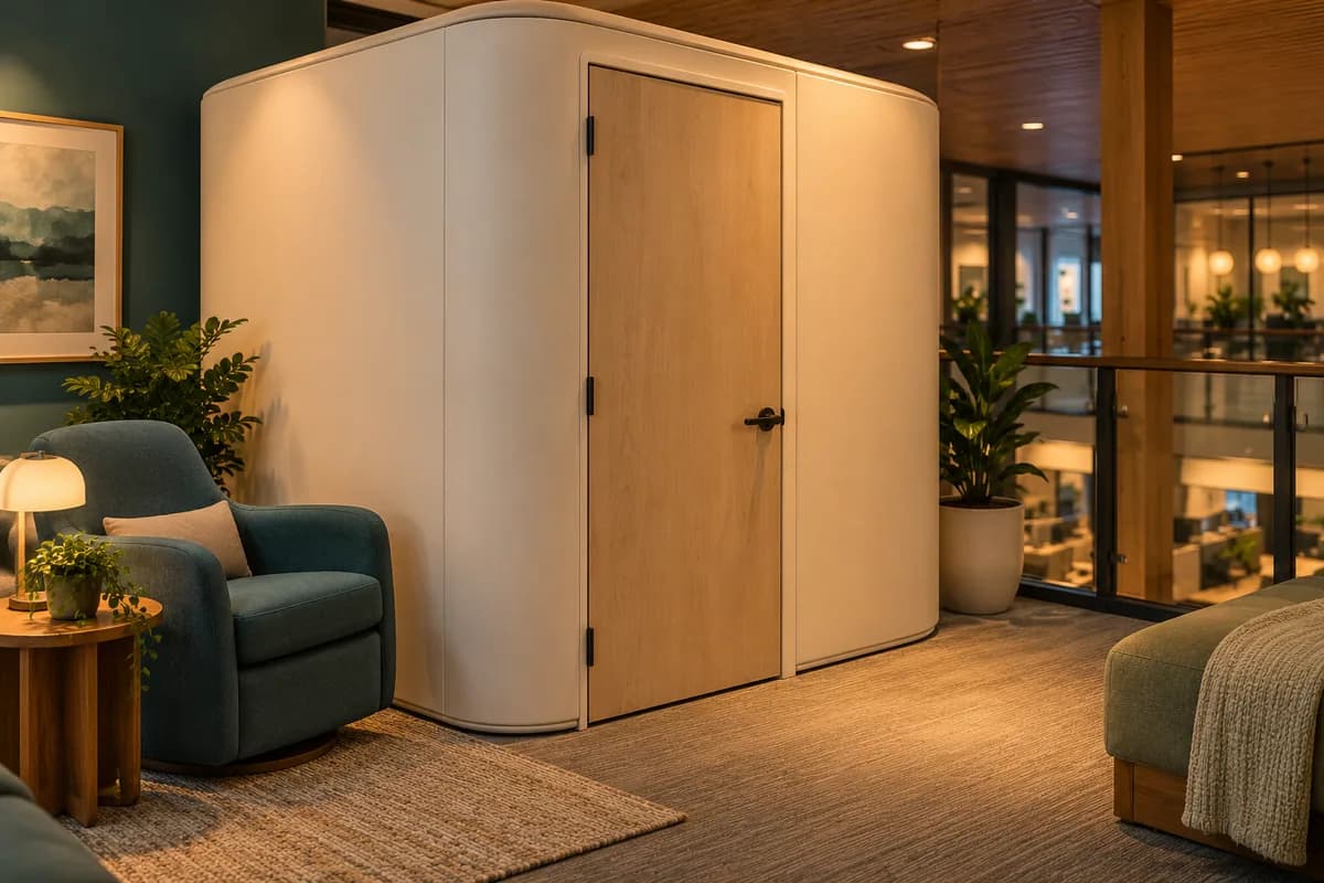 Cabines et salles d’allaitement — Saint John et la vallée de Kennebecasis : un espace d’allaitement privé dans un intérieur commercial.