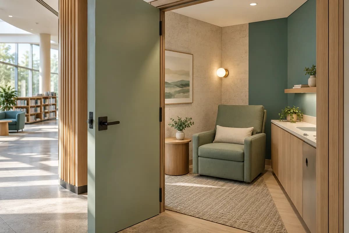 Nursing Pods & Lactation Rooms — Thunder Bay & surrounding communities: a private nursing space in a commercial interior.