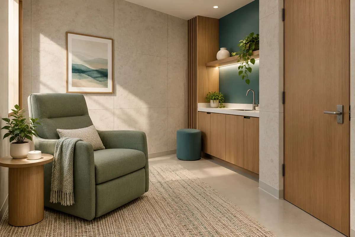 Nursing Pods & Lactation Rooms — Whitehorse & surrounding communities: a private nursing space in a commercial interior.