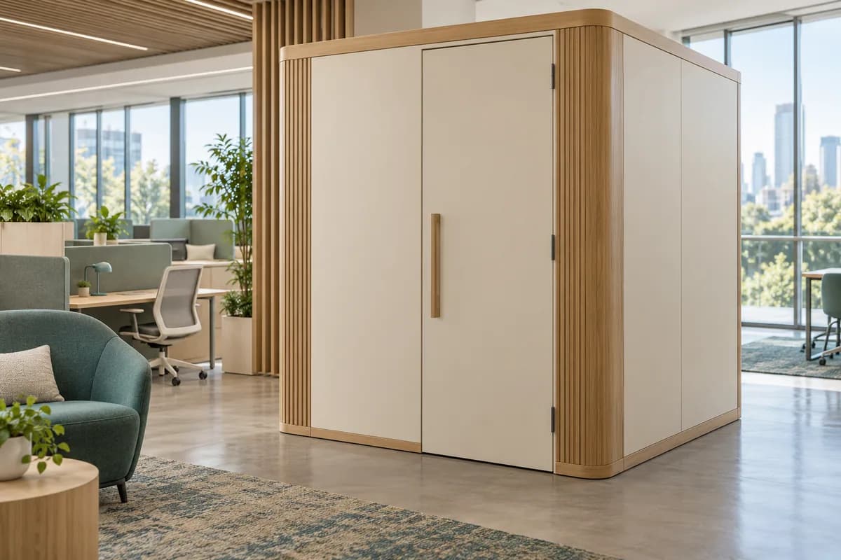 Nursing spaces for corporate offices: a private nursing space in a commercial interior.