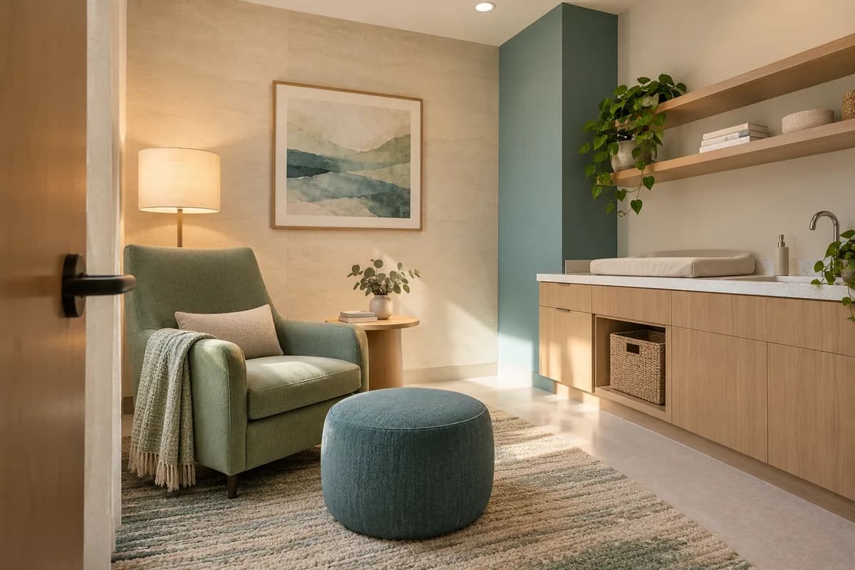 Nursing Pods & Lactation Rooms — Prince Edward Island: a private nursing space in a commercial interior.