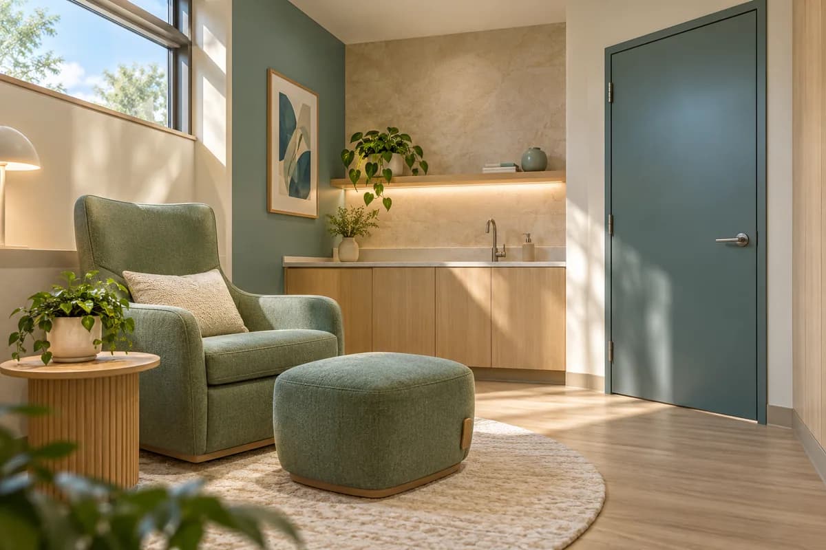 Nursing Pods & Lactation Rooms — Kamloops & surrounding communities: a private nursing space in a commercial interior.