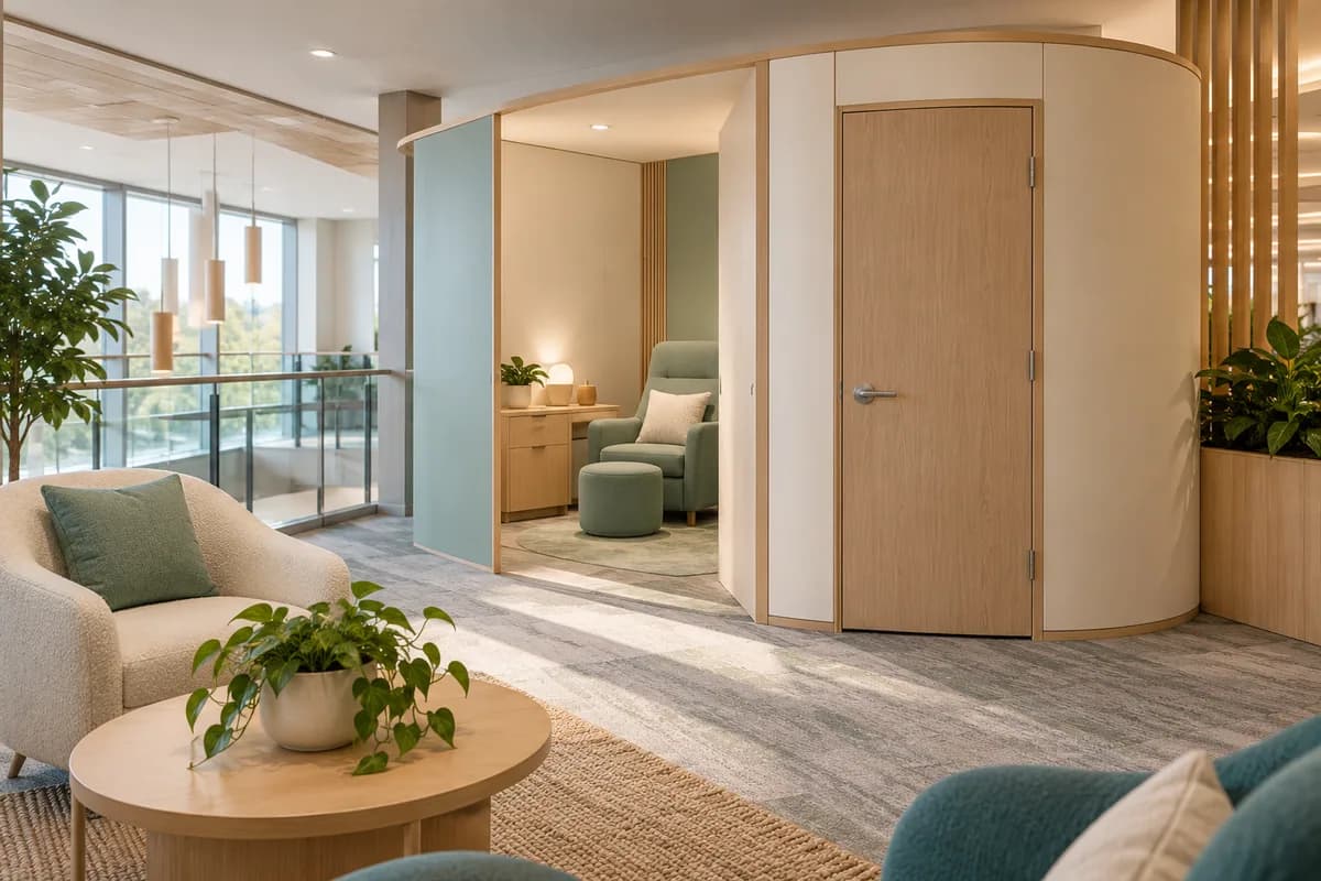 Nursing Pods & Lactation Rooms — Yellowknife & surrounding communities: a private nursing space in a commercial interior.